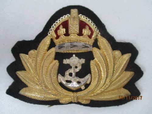 Royal Navy Volunteer Reserve (South Africa) officers cap badge. 1936-1952