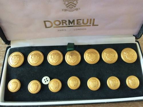 14 GOLD  PLATED DORMEUIL- LONDON/PARIS -BLAZER BUTTONS