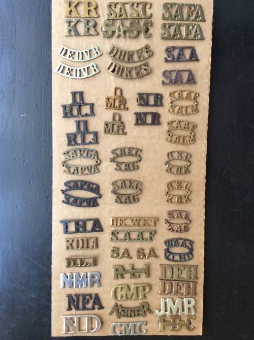 42 South African WW 1, WW 11 and Boer War shoulder titles
