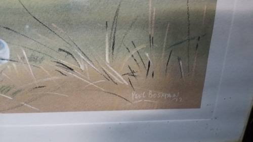 ART : BUFFALO DOWNWIND PRINT BY PAUL BOSMAN 77 : METAL AND GLASS FRAME