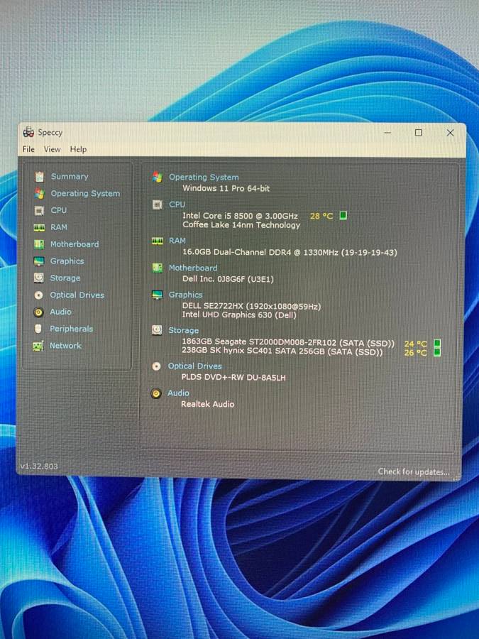 DELL OptiPlex 5060 MT Core i5-8th Gen-256GB M.2 SSD - 16MB RAM - Windows 11 Pro - *MINT CONDITION