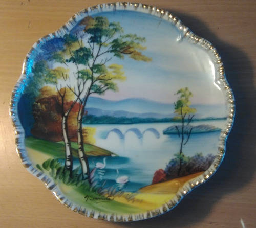 Hand painted lamode plate