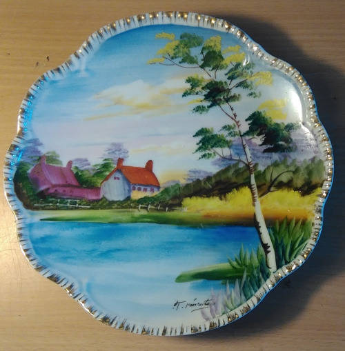 Hand painted lamode plate