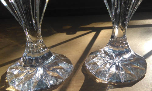 Art deco Crystal candle holders