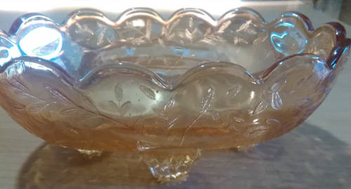 Small carnival style glass dish