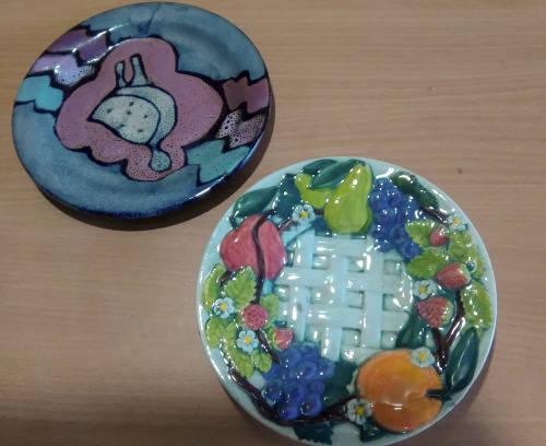 Small pottery plates