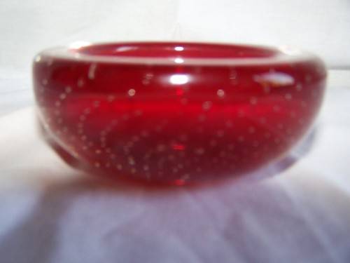 SMALL RED MURANO ASHTRAY