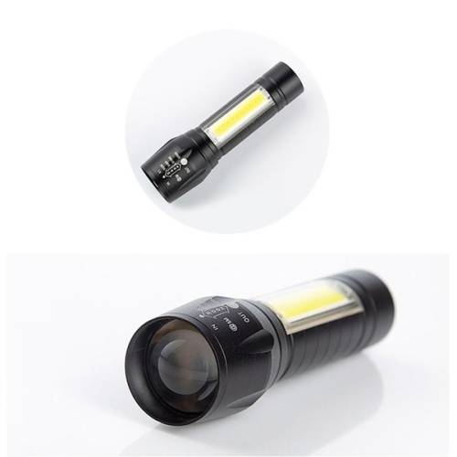 Multi-functional LED COB Torch Flashlight USB Rechargeable