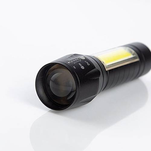 Multi-functional LED COB Torch Flashlight USB Rechargeable