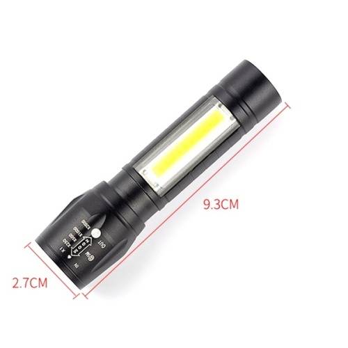 Multi-functional LED COB Torch Flashlight USB Rechargeable