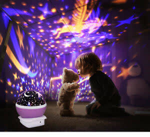 Unicorn Night Light Projector Night Lamp 360 Degree Rotating Color Changing +4pcs AA batteries gift
