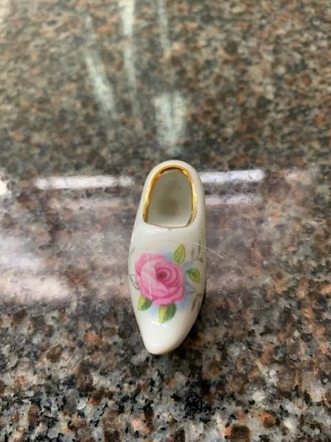 LIMOGES FRENCH MINIATURE SHOE WITH FLOWERS