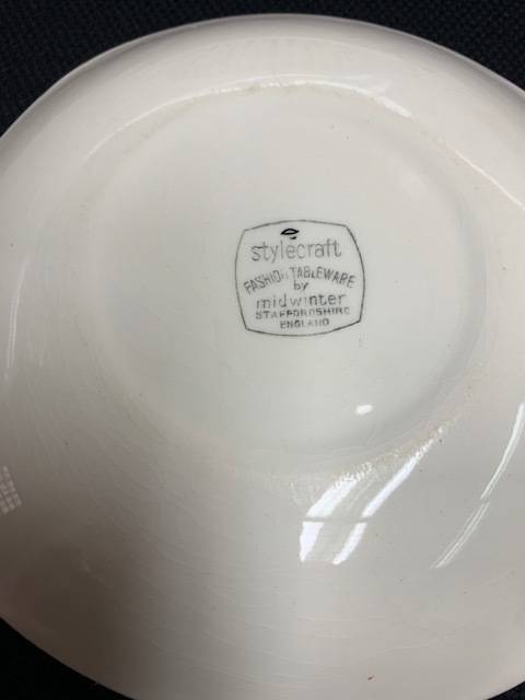 MIDWINTER ENGLAND ZAMBESI PATTERN DESIGNED BY JESSIE TAIT - CIRCA 1950s - 3 x SOUP BOUILLONS