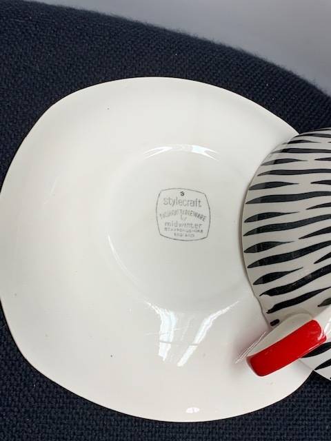 MIDWINTER ENGLAND ZAMBESI PATTERN DESIGNED BY JESSIE TAIT - CIRCA 1950s - 3 x SOUP BOUILLONS