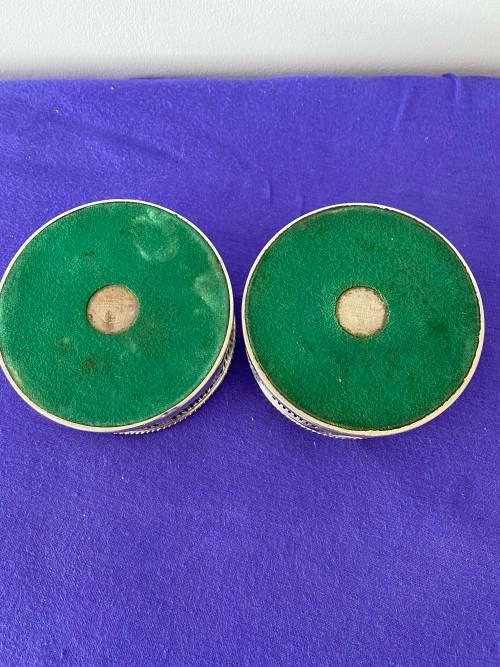 VINERS OF SHEFFIELD ENGLAND PAIR OF WINE DECANTER COASTERS