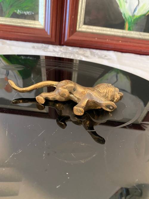 VINTAGE SOLID BRASS LARGE DOLPHIN and LION