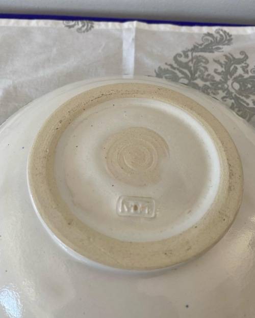 SIGNED BY ARTIST DRIP GLAZED POTTERY BOWL