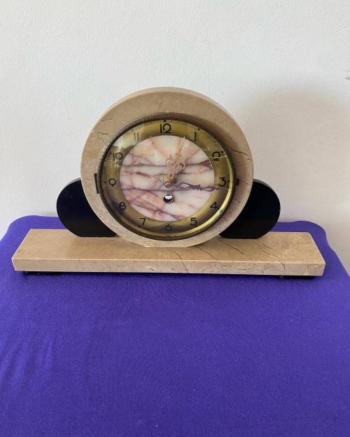 ART DECO 1930`s MARBLE MANTLE CLOCK