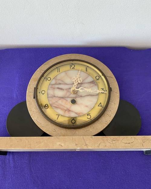 ART DECO 1930`s MARBLE MANTLE CLOCK