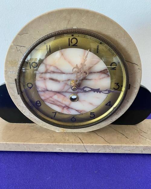 ART DECO 1930`s MARBLE MANTLE CLOCK