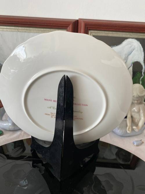 ROYAL ALBERT ENGLAND `DEVOTION` PLATE MAN`S BEST FRIEND COCKER SPANIEL NO.2 OF 1989 COLLECTION