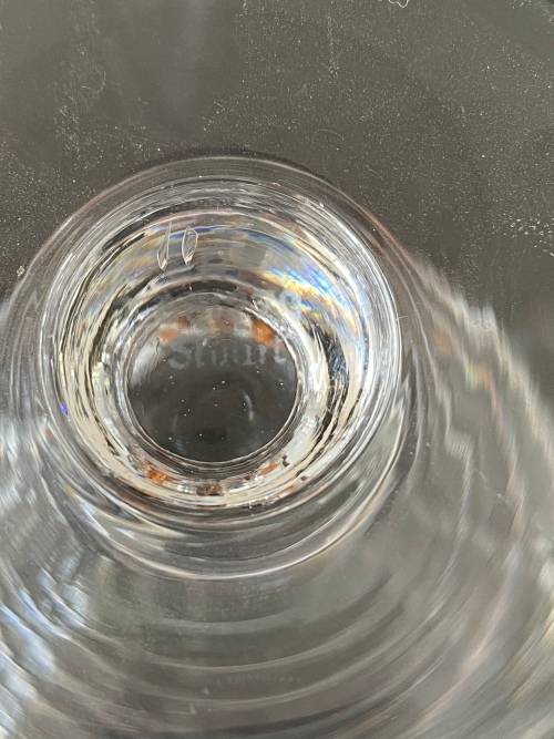 ART DECO 1930s STUART ENGLAND STAMPED CRYSTAL SET OF 6 x LARGE WINE GLASSES