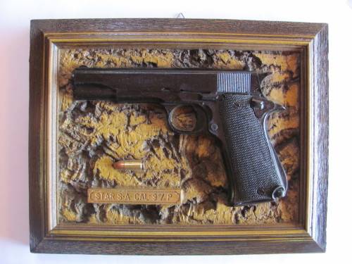 Star Military Pistol - mounted polycraft replica - Bush War Era