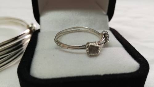 Sterling silver bangle and ring set
