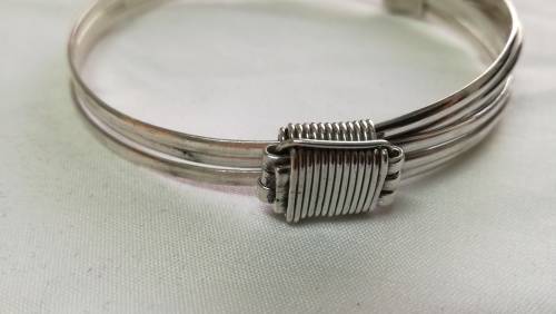 Sterling silver bangle and ring set