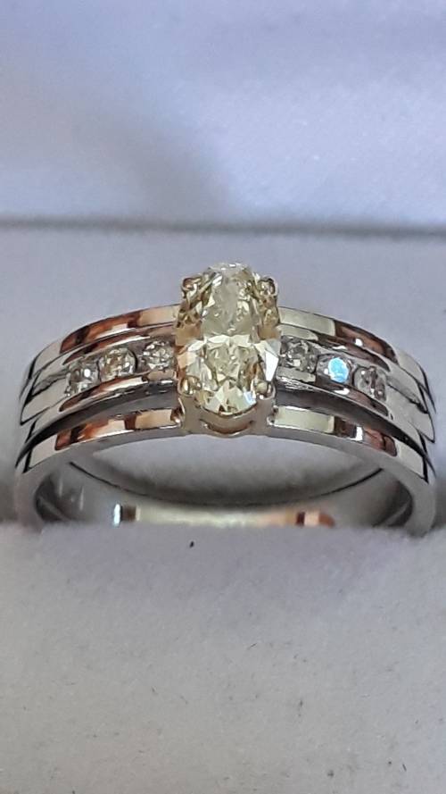 Platinum and 18k diamond ring