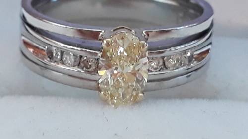 Platinum and 18k diamond ring