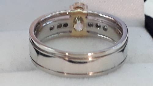 Platinum and 18k diamond ring