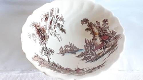 Vintage Johnson Bros `The Old Mill` serving bowl