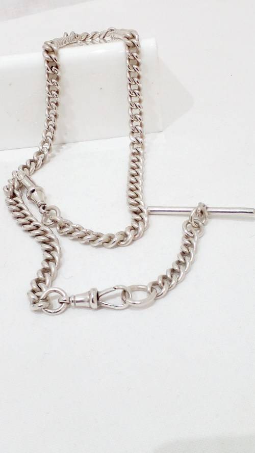 Antique J.S sterling silver pocket watch fob