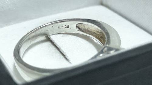 Sterling silver ring with cubic zirconias