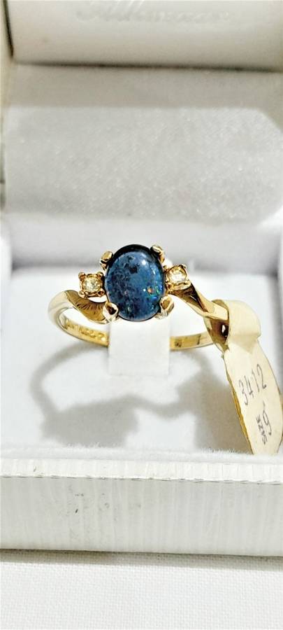 18k Gold plated opal ring