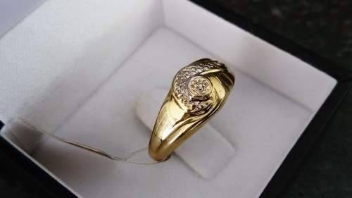 9ct Yellow Gold Domed Diamond Ring