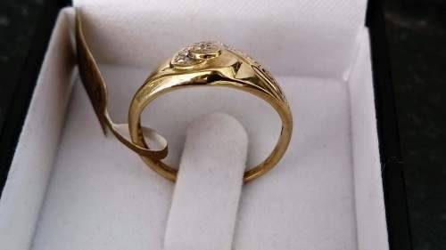 9ct Yellow Gold Domed Diamond Ring