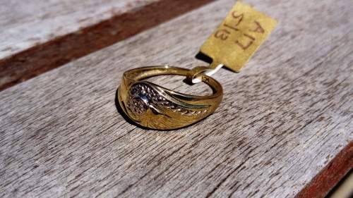 9ct Yellow Gold Domed Diamond Ring