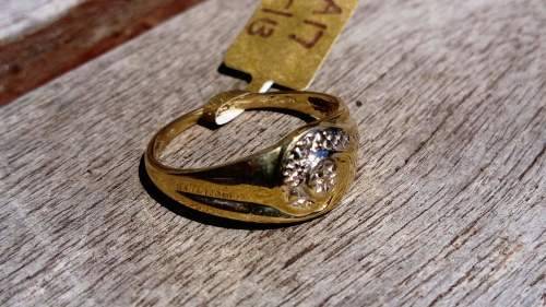 9ct Yellow Gold Domed Diamond Ring