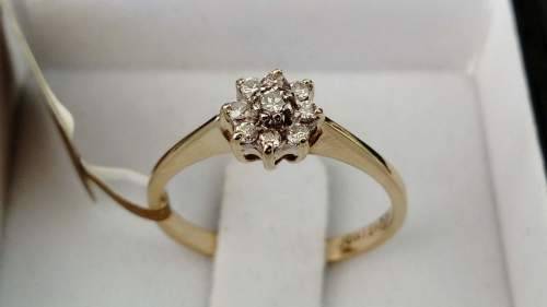 9ct Yellow Gold Diamond Cluster Ring