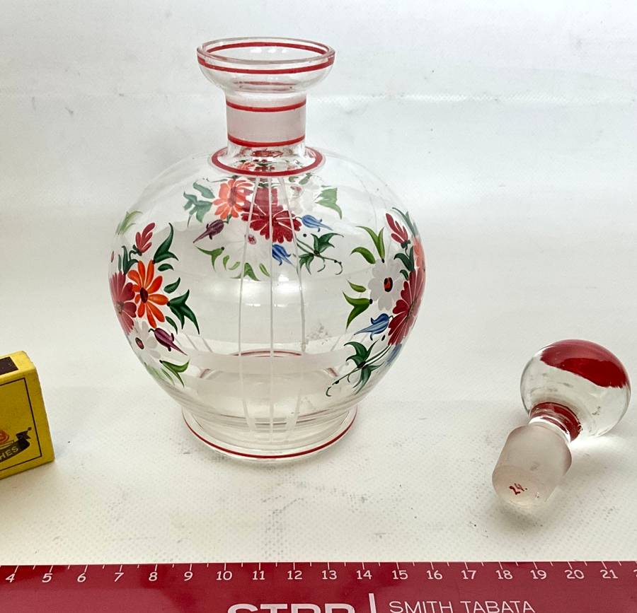 Prettiest little hand-painted water carafe with stopper