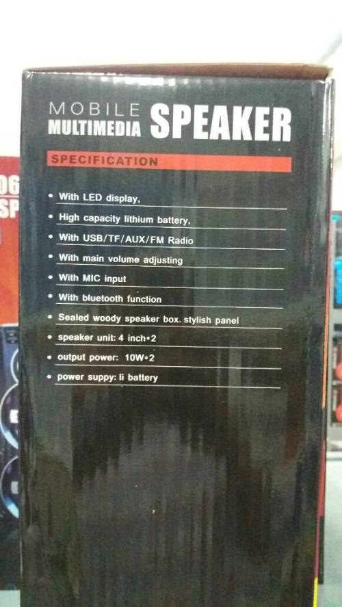 Rehargeable speaker mobile speaker with USB and FM Radio FREE Cordless Microphone