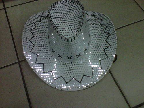 Cowboy Hat white with sequins Stetson style hat