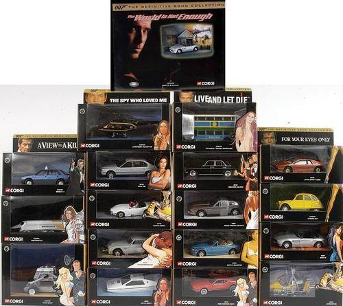 Corgi Definitive James Bond Collection (X17)+Diorama.(Shipping options must be discussed with seller
