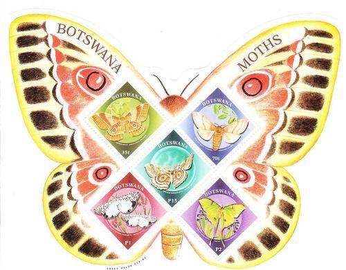 2000 Botswana Moths M/S**