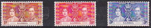 Colonial Africa 1937 Gambia (3) ** King George VI coronation