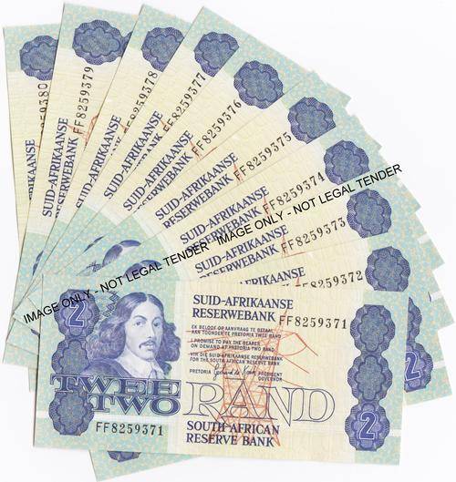 10 X R2 NOTES IN UNCIRCULATED CONDITION IN BARCODE SEQUENCE
