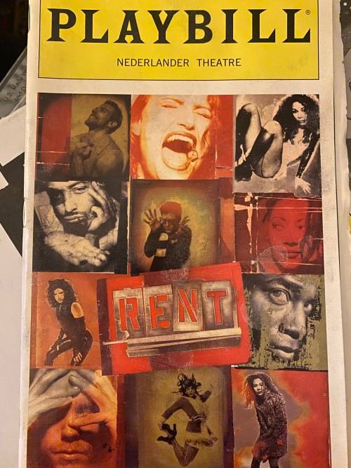 Rent - Playbill for February 1998 at the Nederlander Theatre, New York.
