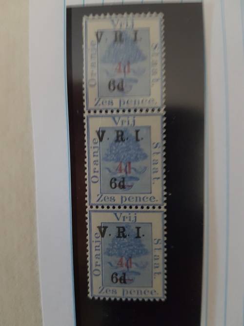 South Africa 1902 No 66 of OFS surcharged in Red 6d VARIETY SACC 81c +81d